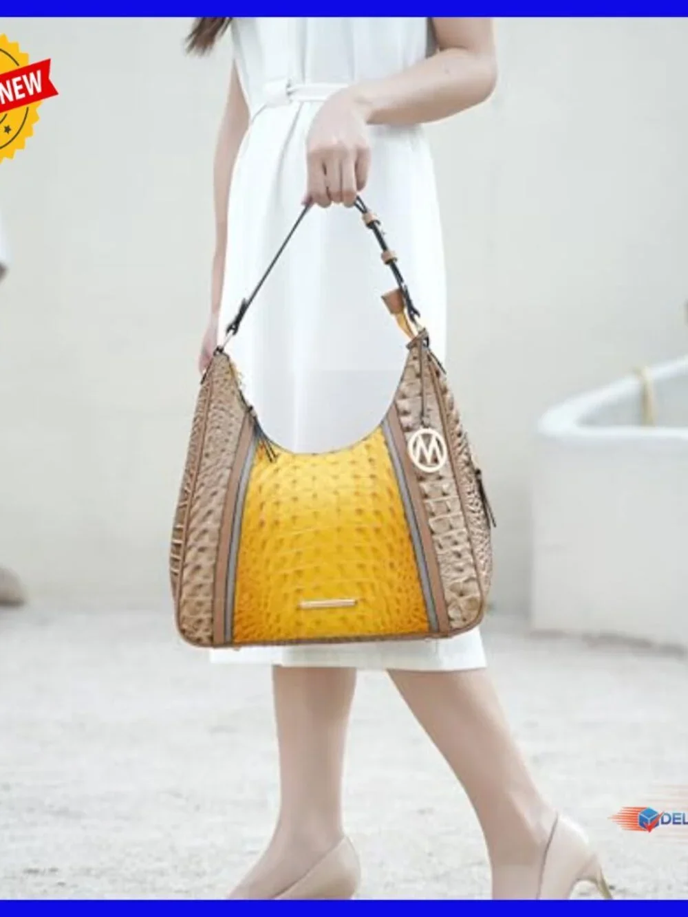 Large Vegan Leather Hobo Bag with Multiple Pockets and Adjustable Shoulder Strap